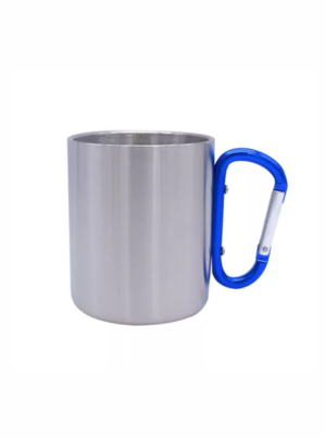 Šalica sa tiskom metalna plavi karabiner